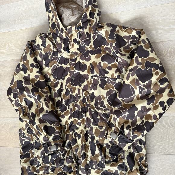 Vintage 80s Camo Rain Coat Camouflage Duck Hunting Jacket Mens XXL - Picture 8 of 9